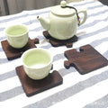 Puzzle Shaped Solid Wood Tea Coaster in Black Walnut