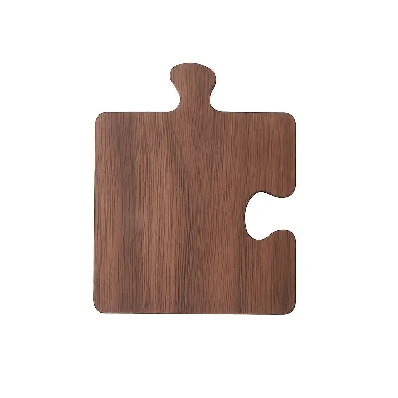 Puzzle Shaped Solid Wood Tea Coaster in Black Walnut